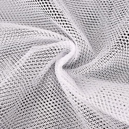 FSWCCK White Mesh Fabric, 62 x 59 Inch Soft Mesh Netting Slightly Stretchy for Shopping Bag, Backpack Pocket and Straps and Netting Clothes (White) - color: White