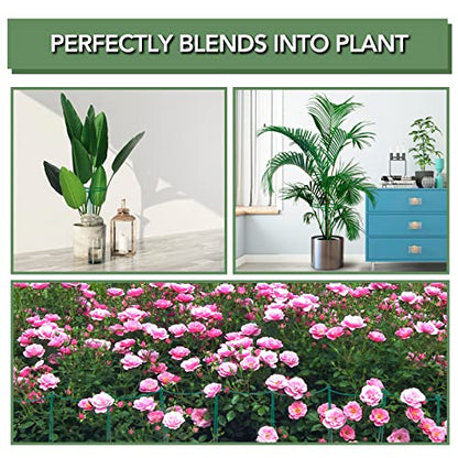 12 Pack Plant Support Stakes, 16 Inch Plant Stakes for Outdoor Plants, Peony Cages and Supports, Peony Cage with 15 Pcs Twist Ties, Flower Stakes Peonies Support Cages for Plants