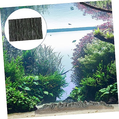 Happyyami 1pc Vertical Grain Aquarium Background Board Terrarium Backdrop for Reptile Tanks No Bad Smell Chic Decorative Landscape for Fish Tanks Living Room Decor