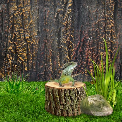 Reptile Terrarium Cork Background,17.72x11.02 Inches 3D Bearded Dragon Tank Backgrounds Wall Reptile Stereo Backdrop Amphibian Habitat Climbing Board Decoration for Lizard Gecko Reptile Turtle