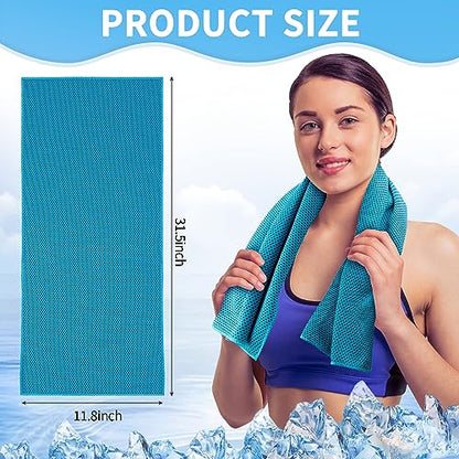 Honoson Cooling Towel Bulk - color: Blue, size: 32"x12"