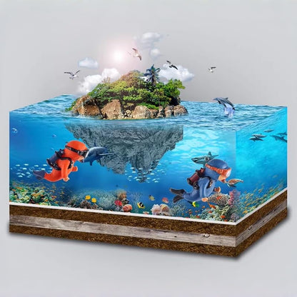 Floating Fish Tank Decorations,Aquarium Decor,Decor Accessories,Scuba Diver Ornament,Betta Fish Toys ﻿ (Orange)