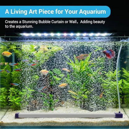 13.8 Inch Aquarium Bubble Strip, Bubble Curtain Wall Aquarium Air Stone Kit, Quiet Oxygen Diffuser, Fish Tank Bubbler Decorations for Freshwater Saltwater