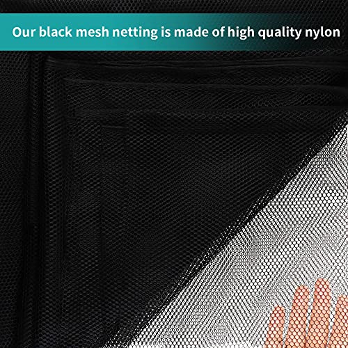 FSWCCK Black Mesh Fabric, 62 x 59 Inch Soft Mesh Netting Slightly Stretchy for Shopping Bag, Backpack Pocket and Straps and Netting Clothes (Black) - color: Black