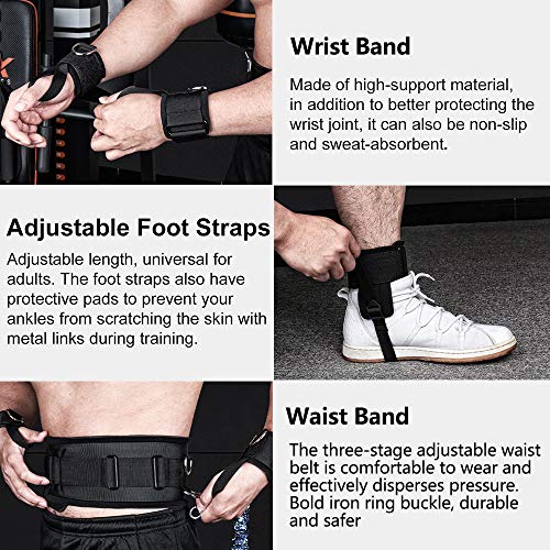 Boxing Resistance Bands Set for Speed and Agility, Workout Band Ankle Exercise Bands Legs Ankle Straps for Resistance Training Enhance Explosive Power - color: Green-300lbs