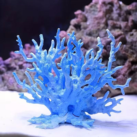 1pc Aquarium Scenery Resin Coral Ornament, Seaside Room Decor Coral, Blue - color: Blue Resin Coral
