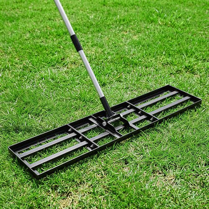 Lawn Leveling Rake, 45"x10" Stainless Steel Lawn Leveler with 76" Adjustable Handle, Heavy-Duty Yard Leveling Rake for Garden, Golf Course, Farm, Pasture, Professional Lawn Care Tool - style: 45"x10" Leveling Rake