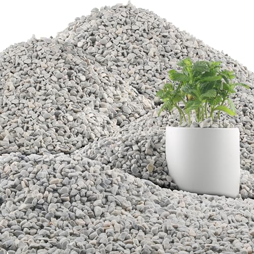 45LB Succulent Rocks, 1/4 Inch Polished Pebbles for Indoor Plants, Decorative River Rocks for Vases, Aquariums, Terrarium, Pea Gravel for Fish Tank, Drainage Rocks for Potted Plants, Grey