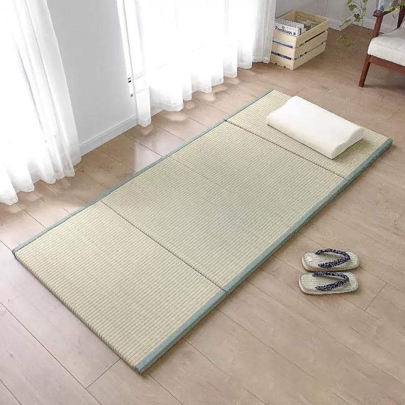 Japanese Tatami Mat, Tatami, Rug, Foldable Mattress, Roll up Rug, Japanese Floor Mattress, Floor Sleeping Japanese Futon Mattress, Meditation Yoga, Zen - size: Green 90×200×3.5cm