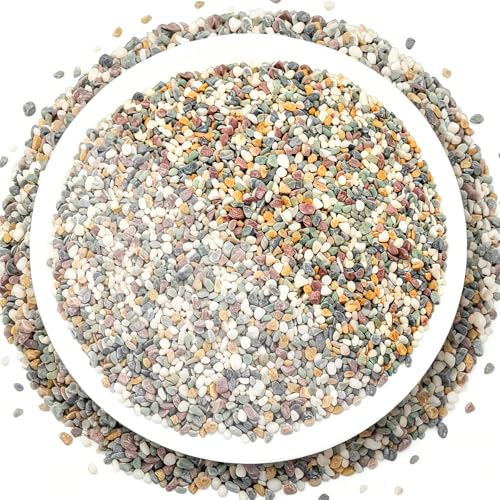 River Rocks,Landscaping Pebbles,Decorative Ornamental Pebbles,Garden Landscaping Stones,Gravel Filler for Home Decoration Flower Bed Fish Tank Plants Vases Succulents (Natural, 5 Pounds) - color: Natural, size: 5 Pounds