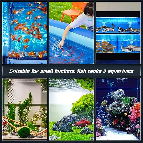 Air Stones for Aquariums - Quiet Fish Tank Oxygen Aerator, 4 Inch Nano Ultra-High Dissolved Oxygen Diffuser Airstone Bubbler with Air Tube Control Valve Check Valve