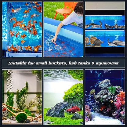Air Stones for Aquariums - Quiet Fish Tank Oxygen Aerator, 4 Inch Nano Ultra-High Dissolved Oxygen Diffuser Airstone Bubbler with Air Tube Control Valve Check Valve