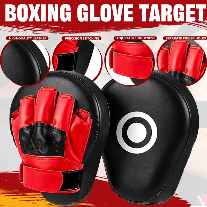 5 PCS Taekwondo Sparring Gear Set Martial Arts Training Equipment Set for Beginners Including Punching Mitts，kick pad，and Boxing pad.Suitable for Teenagers. - color: Reds