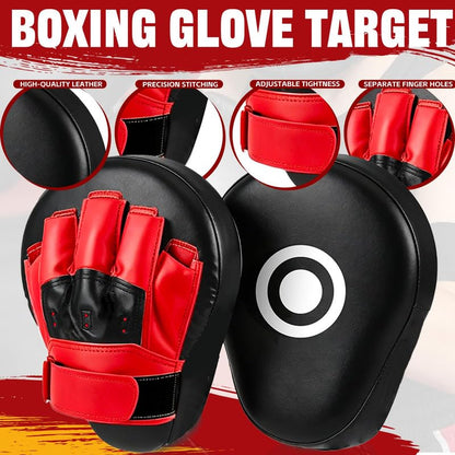 5 PCS Taekwondo Sparring Gear Set Martial Arts Training Equipment Set for Beginners Including Punching Mitts，kick pad，and Boxing pad.Suitable for Teenagers. - color: Reds