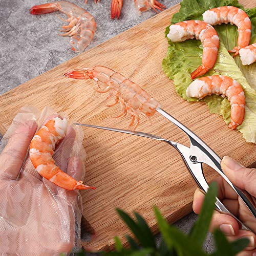 Shrimp Deveiner Tool with Ergonomic Handle - 2-in-1 Prawn Cleaner & Seafood Peeler Knife for Kitchen, Restaurants, BBQ - Dishwasher Safe Shellfish Cleaning Tool