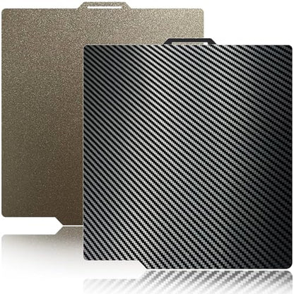 3D Printer PET+PEI Build Plate 257x257mm for Bambu Lab X2D/P2S/X1/X1C/X1E/P1P/P1S/A1 3D Printer, Smooth PET+Textured PEI Spring Steel Build Plate,Double Sided Flexible Sheet Removable Platform - color: Smooth PET+Textured PEI