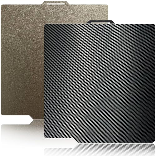 3D Printer PET+PEI Build Plate 257x257mm for Bambu Lab X2D/P2S/X1/X1C/X1E/P1P/P1S/A1 3D Printer, Smooth PET+Textured PEI Spring Steel Build Plate,Double Sided Flexible Sheet Removable Platform - color: Smooth PET+Textured PEI