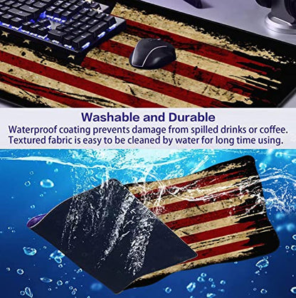 US Flag Anti Slip Waterproof Mouse Mat, Laptop and Home Office Desk Mat | The Surface Of The Mouse Pad Is Designed With Fiber Woven Material, And The Base Is Made Of Natural Anti Slip Rubber. - color: American Antique Flag