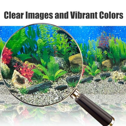 Aquatic Plant Aquarium Background Sticker Coral HD Fish Backgrounds for Aquariums Gravel Stone Fish Tank Wallpaper Decorations 2 Sided 16"x 33"