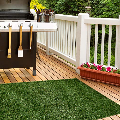 iCustomRug Ivy, Thick Realistic Grass Mats 3' X 4' Synthetic Turf with Finished Edges, Indoor Outdoor Grass Pet Pad (Pack of 2) - size: 3' x 4' (Rectangular, Pack of 2)