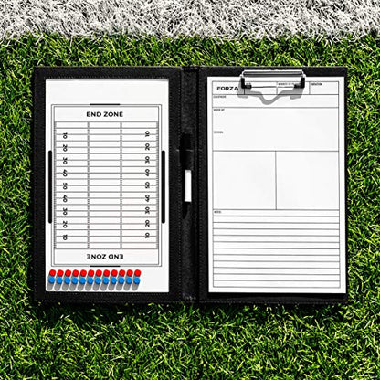 FORZA Magnetic Coaching Board | A4 Double-Sided Tactics Folder with Magnetic Markers, Pen & Eraser [13 Sport Options] - style: Football