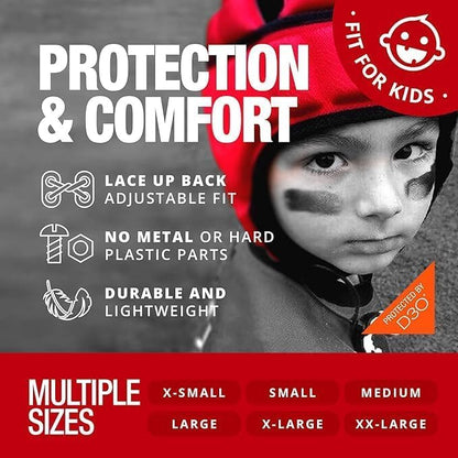 GameBreaker PRO Soft Headgear, D3O Protection for Football, Rugby, MMA, Lacrosse, Black, Medium, 7v7, Flag Football, Water Polo, Surfing - Adult and Youth - color: Purple, size: X-Large
