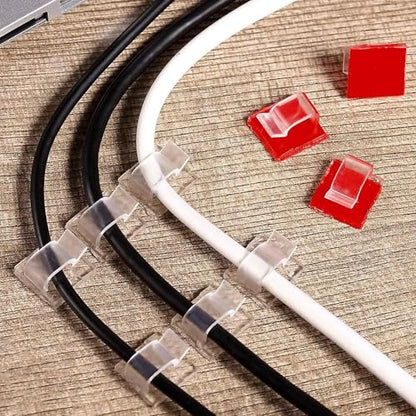 5/8 in Adhesive Cable Clips, 60pcs Outdoor Light Clips, Cord Clips, Sturdy Wire Clips, Finisher Wire Clamp for Home, Car, Office Wire Management Clips (Clear, 5/8"-60PCS)