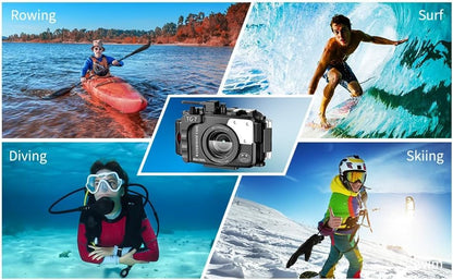Sea frogs Camera Housing Compatible with Olympus TG-7, with Wide-Angle Lens and Red Filter, Waterproof IPX8 Rated, 60m/197ft Depth Protection Underwater Camera Case (Black)