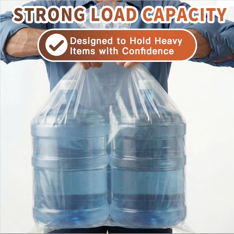 6 Pack 40x60 in Extra Large Clear Plastic Bags, Large Plastic Storage Bags for Furniture Cover & Moving Protection for Luggage, Suitcase, Furniture, Chair (Include 6 Ties)