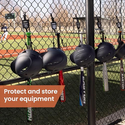 BatBob Team 12 Pack - Dugout Organizer & Single Bat Rack - Bat Holder for Dugout Fence - Baseball Softball Dugout Organizer - Holds Bat, Helmet, Glove & Face Mask - Baseball Bat Holder - Made in USA - color: 12 Pack - Black