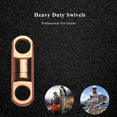 AMYSPORTS High Strength Fishing Bearing Swivels Stainless Fishing Swivel Connectors Copper Barrel Swivels for Saltwater Fishing Freshwater Fishing - size: Size9 (1200lb) 10 pcs