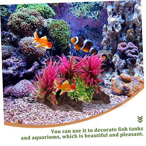 GALPADA Desktop Aquarium Grass Decor Artificial Water Grass for Fish Tank Decoration Premium Simulation Aquatic Plant Accessory for Use