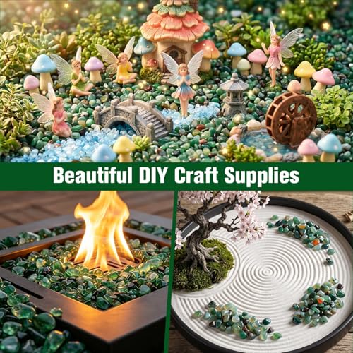 2.2LB Natural Green Agate Stones for Aquarium Gravel & Fish Tank 0.35-0.6 Inch Decorative Pebbles for Succulent Rocks DIY Landscaping Indoor Plants Vase Fillers - size: 2.2 LB, style: Green Pebbles