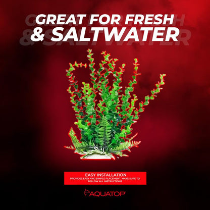 Aquatop 6" Artificial Bacopa Aquarium Plant with Weighted Base - Realistic Green Decoration for Freshwater & Saltwater Tanks, PD-BH31