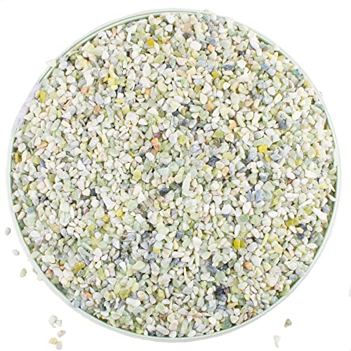 7lb Jade Bean Pebbles,1/4 Inch Cactus Bonsai DIY Rocks, Natural Succulent Rock and River Rocks Decorative for Aquariums, Vases, Terrarium, Outdoor Gardening, Top Dressing for Potted Plants - color: Light Green, size: 7LB