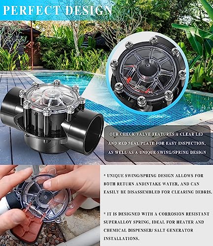 Replacement for Jandy 7305 Check Valve 180 Degree 2 Inch to 2.5 Inch Check Valve Compatible with Straight Through Flow Fit for Pools and Spas