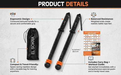 Cordless Battle Ropes (29.5"L x 1.5"W x 1.5"H), Weighted Gym Rope