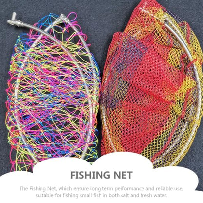 Cabilock Foldable Stainless Steel Fishing Net Head with Nylon Mesh Portable Replacement Fish Landing Net for Outdoor Catching for Freshwater and Saltwater Fishing
