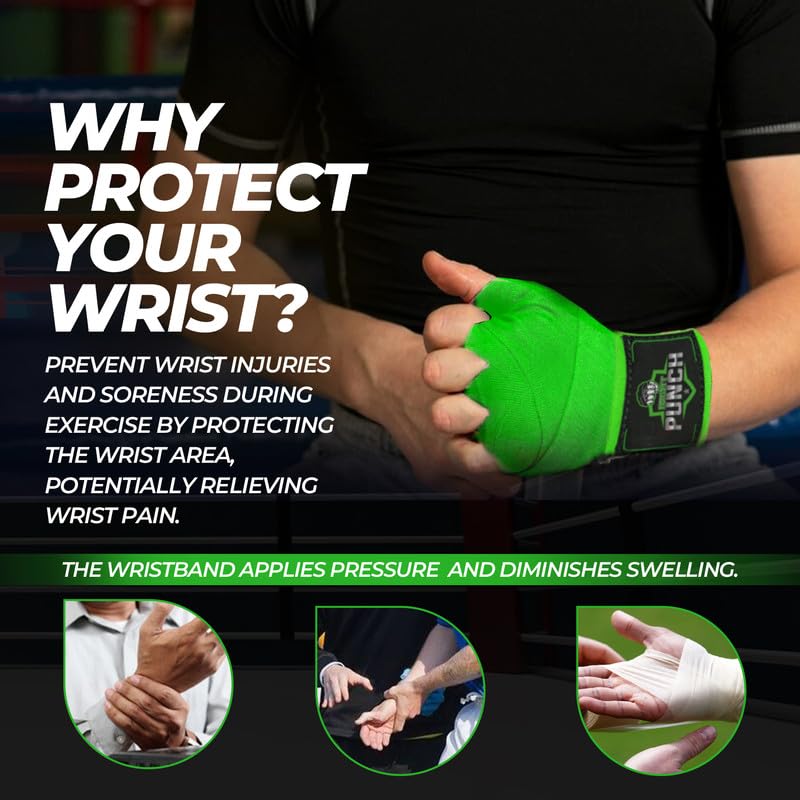 ProShield Boxing Wraps| 180-Inch Bandages| Boxing Hand Wraps Protection for Muay Thai MMA and Kickboxing - color: Green, size: 118"