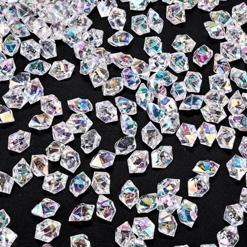 DomeStar 550PCS Bright Clear Vase Fillers, Small Acrylic Fake Ice Rocks Gems Crystals Diamonds Table Centerpiece Fish Tank Table Scatter Photography Props Display (0.4 * 0.6) - color: Bright Clear