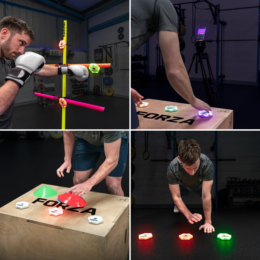METIS Forza Reaction Training Lights | Speed & Agility Training Tool with App Integration – LED Reaction System for Athletes, Fitness, Sports & Rehab - size: Pack of 2