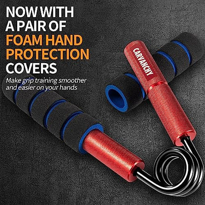 Grip Strength Trainer Set, 6 Pack, 50-350LB, Wrist Forearm Strengthener, Metal No Slip, Hand Grip Gripper Strengthener for Strength Training and Exercise, Hand Workout Squeezer Grip Strength - color: Red