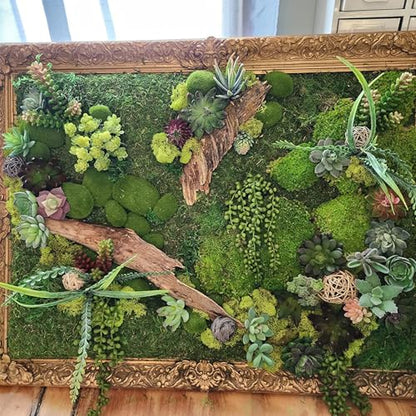JEUIHAU 60 PCS 6 Sizes Artificial Moss Rocks, Decorative Moss Stones, Green Moss Covered Stones Fake Moss Covered Rocks for Floral Arrangements, Gardening, Craft