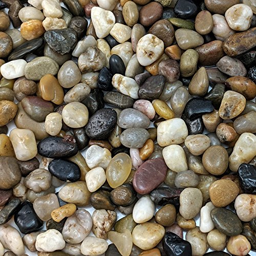 Midwest Hearth Decorative Mixed Pebbles for Plants & Terrariums | Polished Natural Stones | 3/8" Size (5-lb Bag)