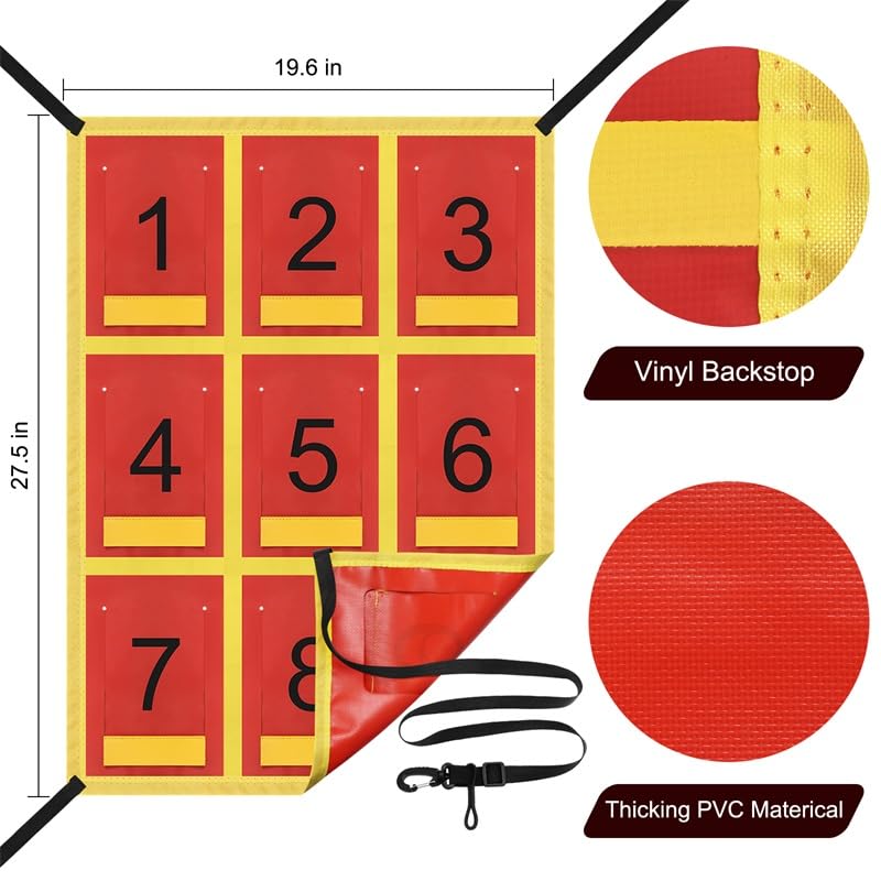 Adjustable Strike Zone Target,Numbered Pitching Pad for Baseball - style: Yellow