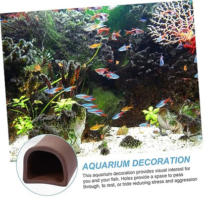 GALPADA Aquarium Shrimp Shelter Ceramic Breeding Tube Fish Habitat Hollowed Tunnel Shape for Fish to Hide Rest Play Odorless Durable for Fresh Salt Water Decor