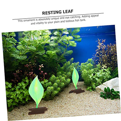 3pcs Fish Tank Silicone Leaf Bed Hammock Cup Aquarium Decoration for Freshwater and Fish Resting