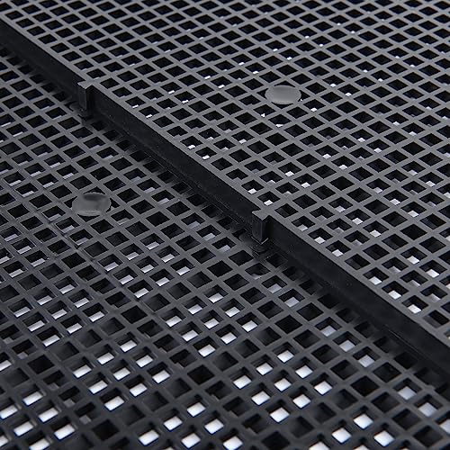 Aquarium Grid Isolate Board Divider Fish Tank Bottom Black Filter Tray Plastic Crate (4pcs Black)