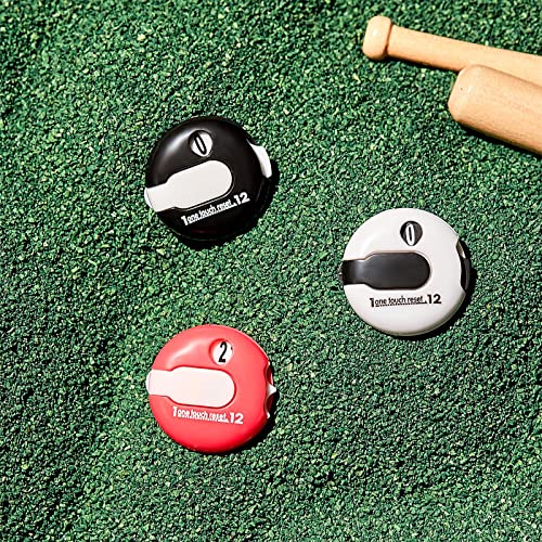 3 Pcs Golf Stroke Counter 1.2" Clip - color: Pink, White, Black
