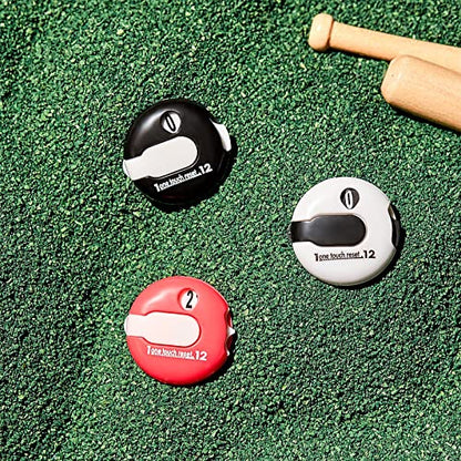 3 Pcs Golf Stroke Counter 1.2" Clip - color: Pink, White, Black